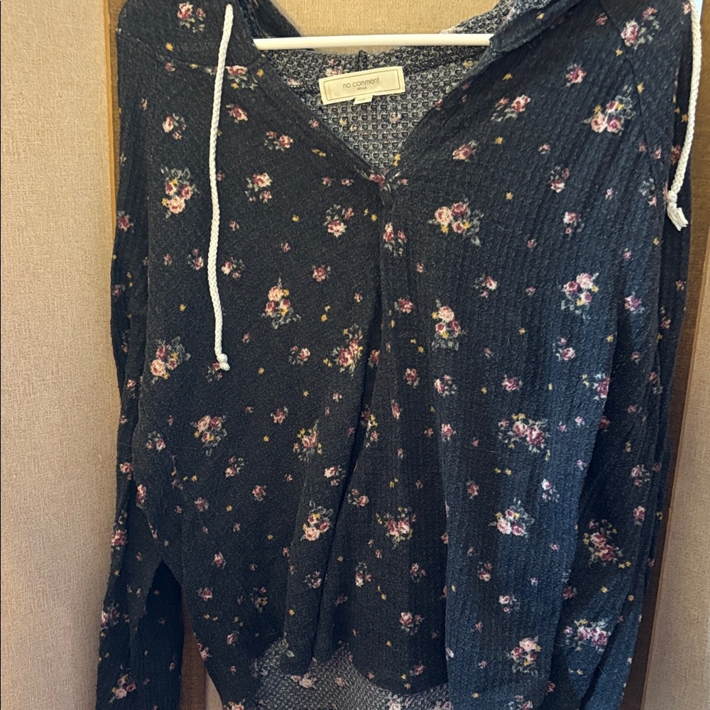 FINAL MARKDOWN No comment ny la Floral Hoodie Top xl